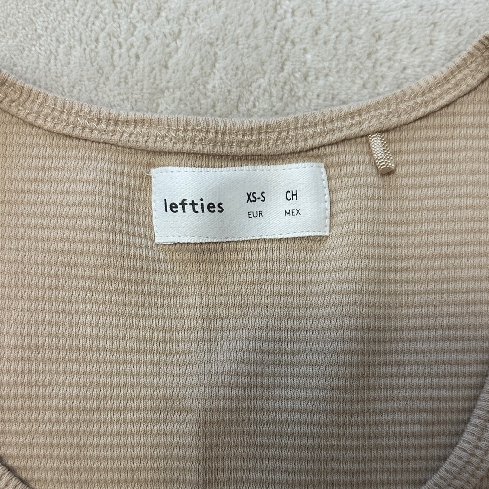 Lefties Beige Ribbed Tank & Shorts Set - Picture 2 of 7